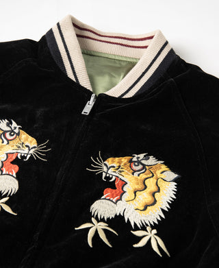 1950s Reversible Acetate Souvenir Jacket - Falcon × Tiger