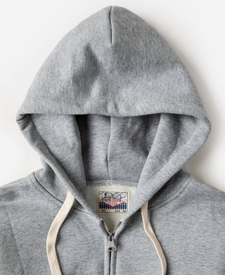 17.5 oz Terry Cloth Zip-Up Hoodie - Gray