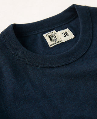 1930s Slanted Pocket Tubular T-Shirt - Navy