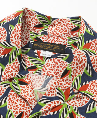 1940s Pop Art Aloha Shirt - Navy/Red