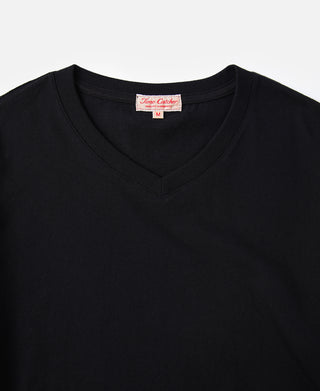 7.2 oz Cotton V-Neck Tubular T-Shirt - Black