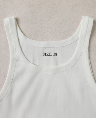 Military Cotton Tank Top - White