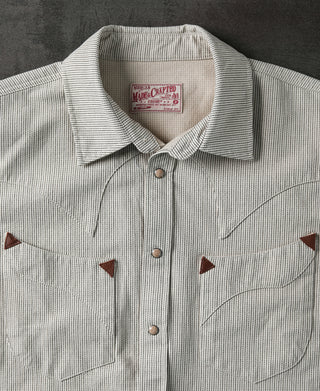 Snap Button Color Woven Striped Western Shirt