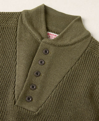 US Army High Neck Wool Sweater - Olive