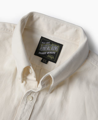 White Cotton-Linen Button-Down Shirt