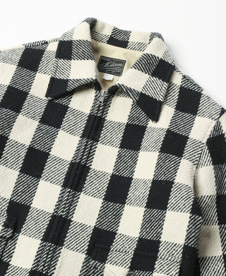 Lot 356 Buffalo Plaid Wool Ribbed Jacket - White/Black