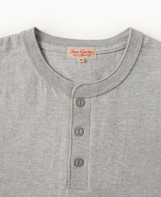 9.3 oz Cotton Tubular Henley T-Shirt - Gray