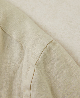 1950s Italian Collar Linen Shirt - Apricot