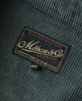 Regular Fit 11 Wale Corduroy Overshirt - Dark Green