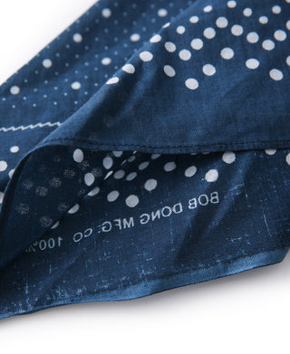 Indigo Dot-Print Cotton Bandana