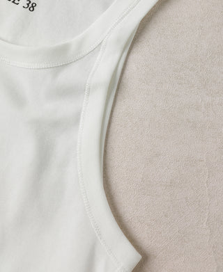 Military Cotton Tank Top - White