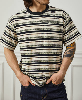 Striped Terry Comfort Dual-Pocket T-Shirt