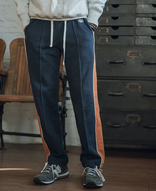 Classic Straight-Leg Striped Logo-Embroidered Cotton-Terry Sweatpants - Navy