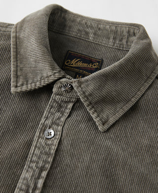 Regular Fit 11 Wale Corduroy Overshirt - Taupe