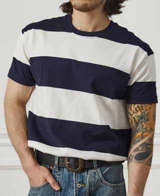 Lot 104 Heavyweight Wide Border T-Shirt - Navy/White