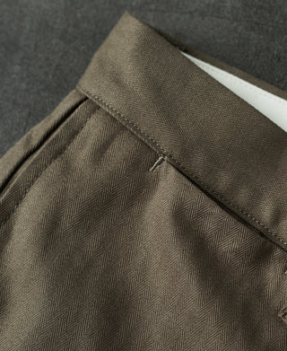 Lot 826 1940s Herringbone Work Trousers - Light Brown