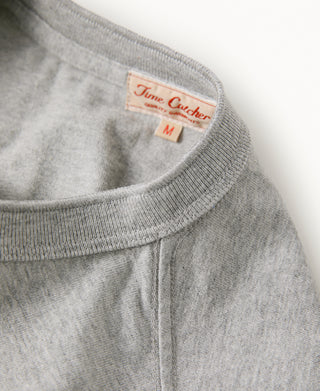 9.3 oz Cotton Tubular Henley T-Shirt - Gray