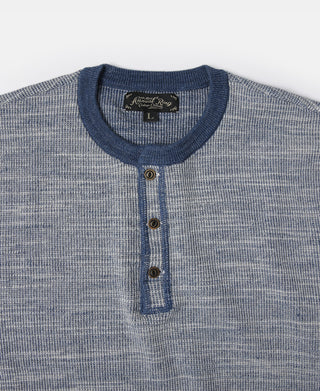 Indigo Heather Yarns Knitted Henley Shirt