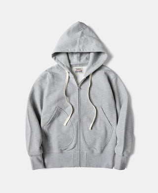 17.5 oz Terry Cloth Zip-Up Hoodie - Gray