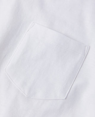 7.4 oz Slub Cotton Loopwheel Tubular Pocket T-Shirt - White