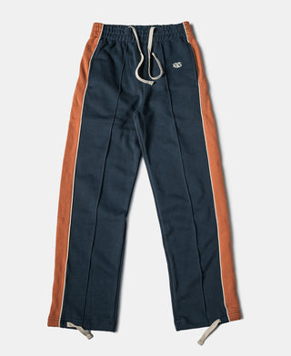 Classic Straight-Leg Striped Logo-Embroidered Cotton-Terry Sweatpants - Navy