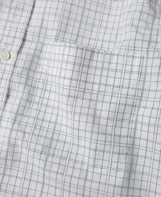 1930s Dobby Grid Check Spearpoint Collar Dress Shirt