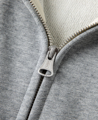 17.5 oz Terry Cloth Zip-Up Hoodie - Gray