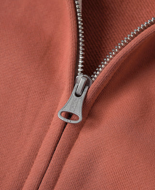 17.5 oz Terry Cloth Zip-Up Hoodie - Brick Red