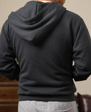 17.5 oz Terry Cloth Zip-Up Hoodie - Vintage Black