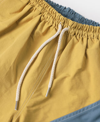 Two-Tone Beach Swim Trunks - Yellow/Light Blue