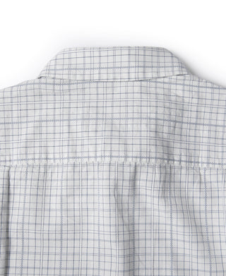 1930s Dobby Grid Check Spearpoint Collar Dress Shirt