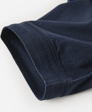 9.3 oz Cotton Tubular Henley T-Shirt - Navy