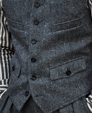 Coloured Speckle Tweed Safari Vest