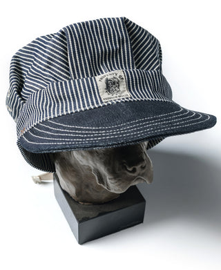 Hickory Stripe Railroad Engineer Cap