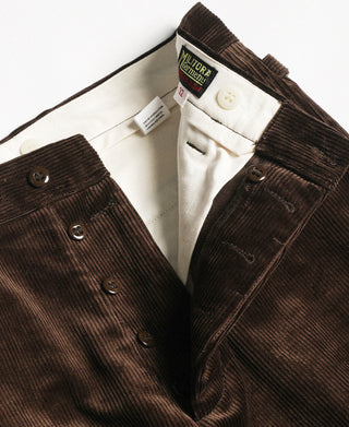 Lot 840 9.5 Wale 1940s Corduroy Work Pants - Dark Brown