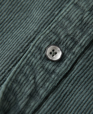 Regular Fit 11 Wale Corduroy Overshirt - Dark Green