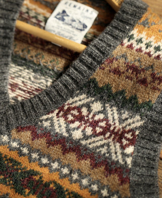 Fair Isle Wool V-Neck Sweater Vest