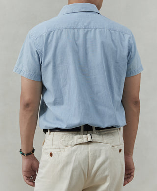 Military Wash Chambray Short Sleeve Workshirt