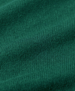 Pullover Crew Neck Cotton&Wool Knit Sweater - Emerald Green