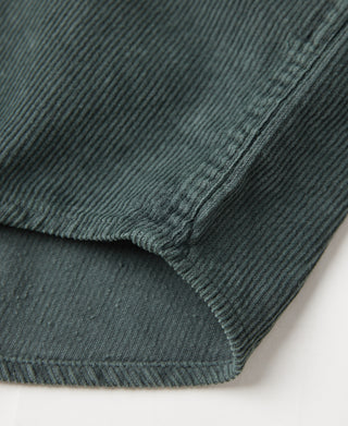 Regular Fit 11 Wale Corduroy Overshirt - Dark Green