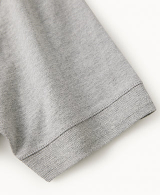 9.3 oz Cotton Tubular Henley T-Shirt - Gray