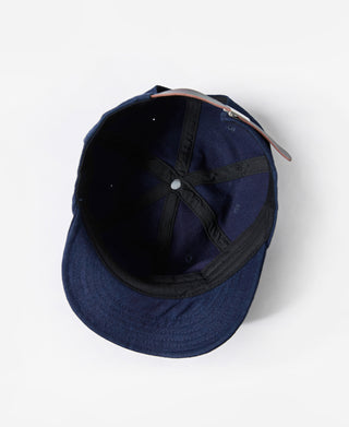 Indigo-Dyed Cotton-Linen Ball Cap