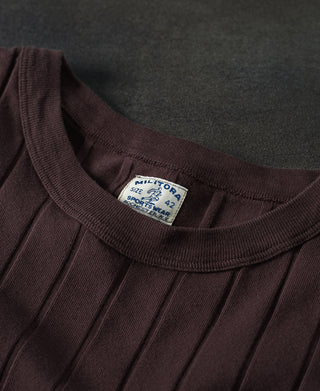 Lot 105 Drop Needle Ribbed Pocket T-Shirt - Chocolate Brown