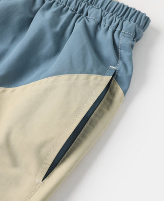 Two-Tone Beach Swim Trunks - Light Blue/Apricot