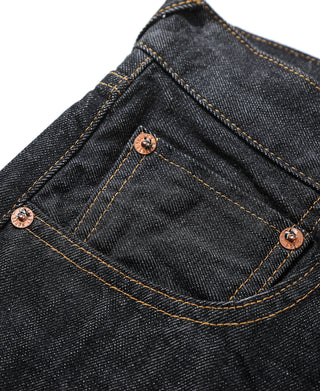 14 oz Selvedge Basic Straight-Fit Jeans - Black