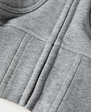 17.5 oz Terry Cloth Zip-Up Hoodie - Gray