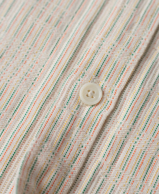 Textured Striped Pocket Button-Down Shirt