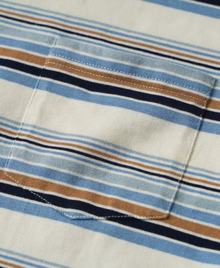 Vintage Striped Cotton Pocket T-Shirt