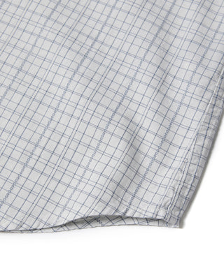 1930s Dobby Grid Check Spearpoint Collar Dress Shirt