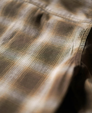 1950s Western Shadow Plaid Workshirt - Yellow